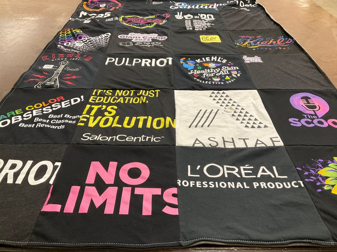 T-shirt quilt with hair, beauty themes by Tara from FL