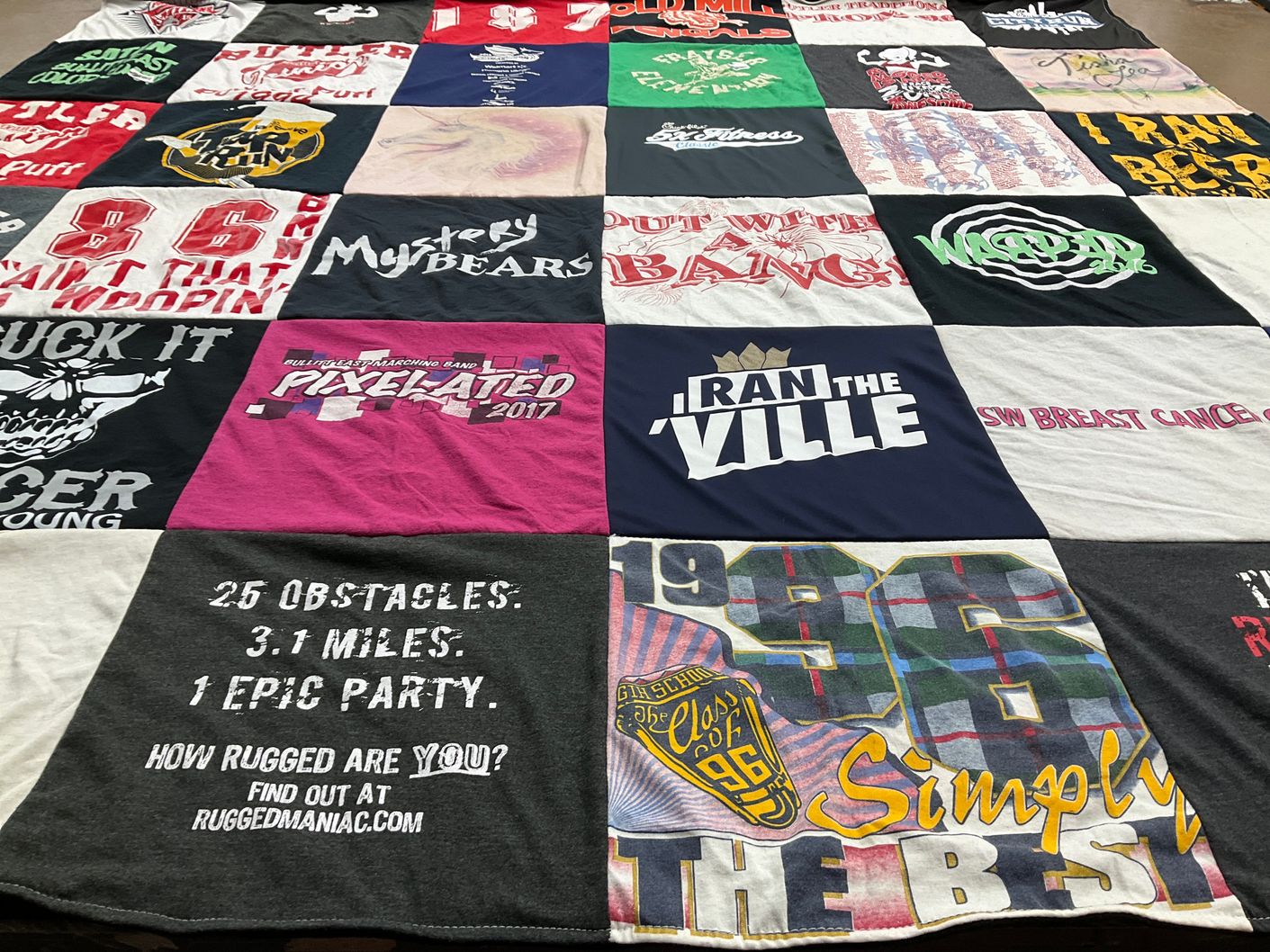 T-shirt quilt from class of 1996 by Tisha from KY