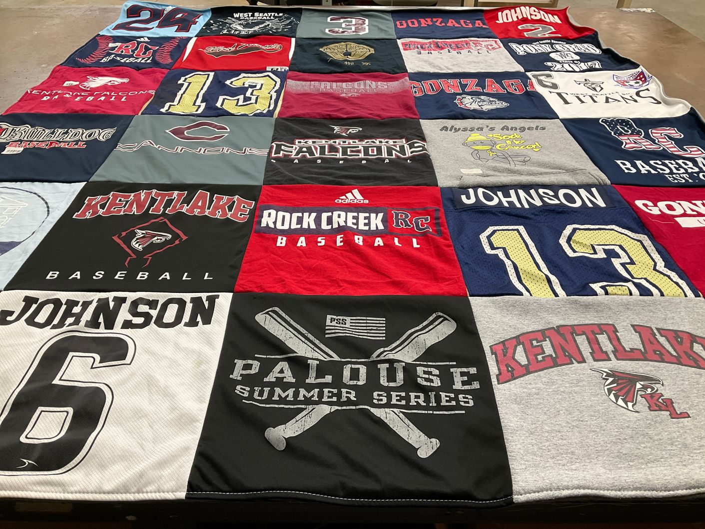 T-shirt quilt featuring rock creek baseball team, west seattle titans by Caryn from WA