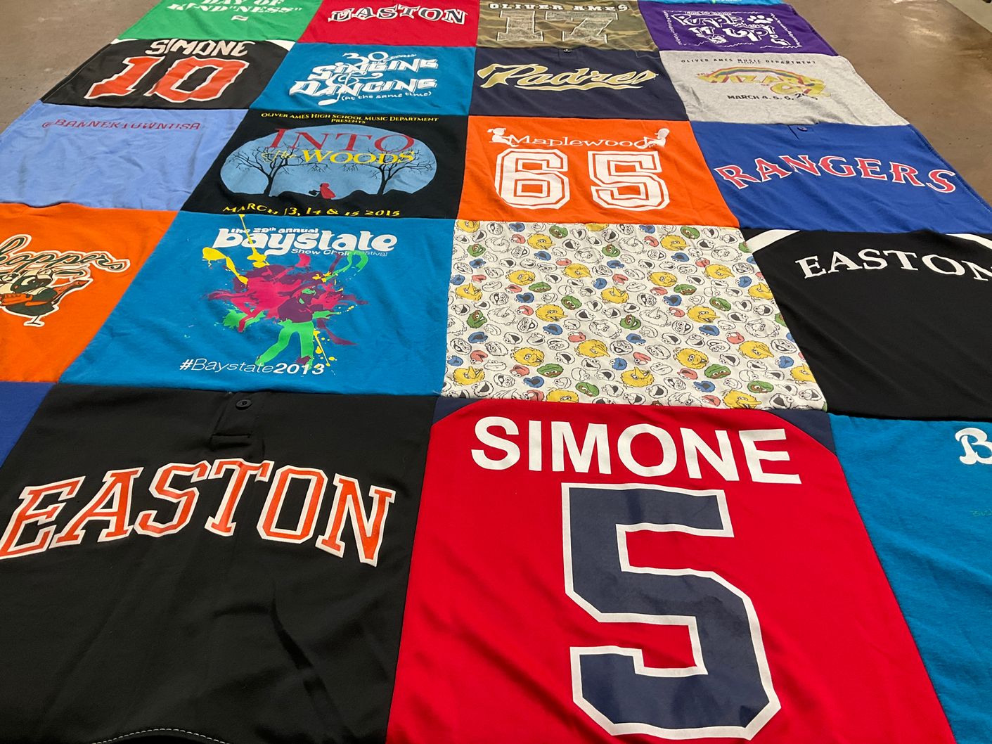 T-shirt quilt from easton high school by Elizabeth from MA