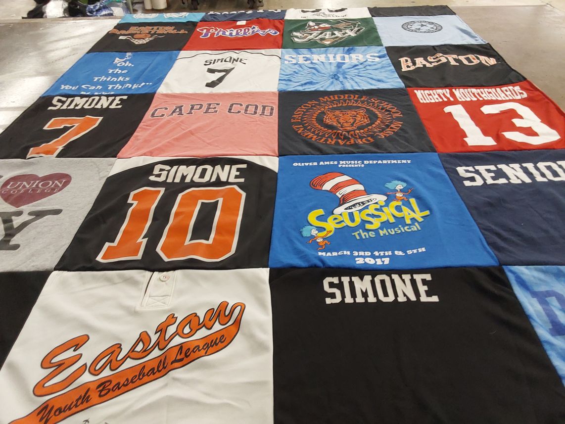 T-shirt quilt from union college by Elizabeth from MA