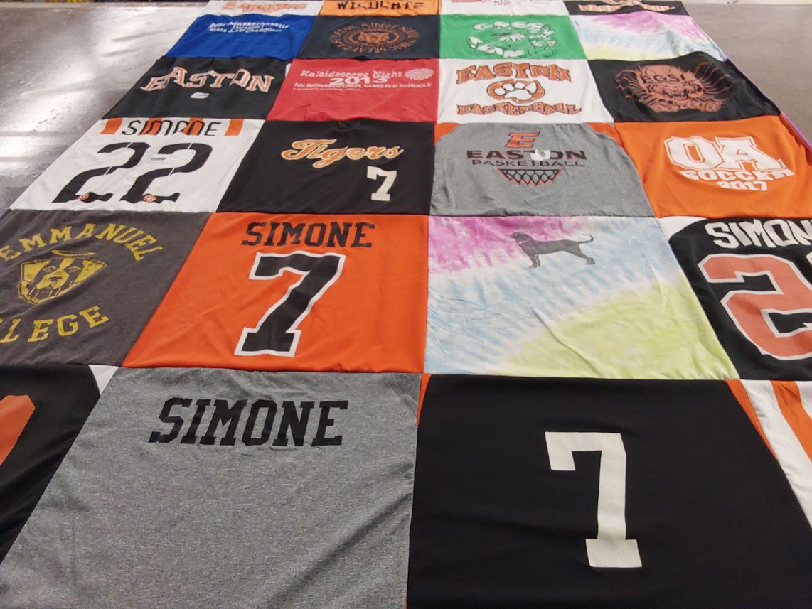 T-shirt quilt featuring east basketball by Elizabeth from MA