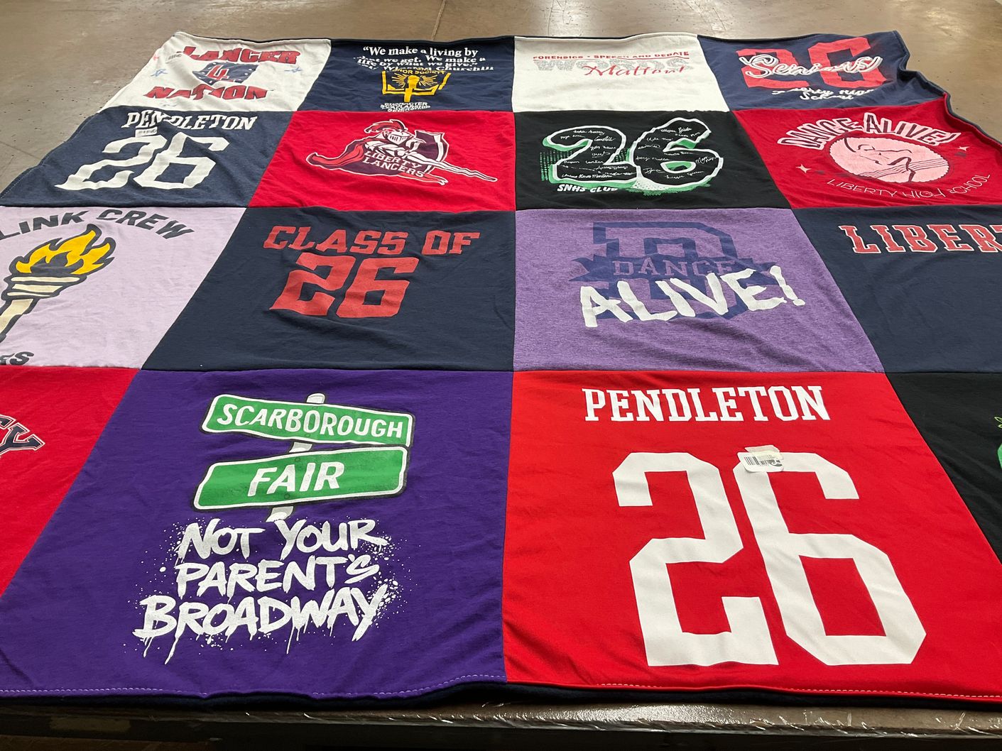 T-shirt quilt featuring pendleton lancers by Avery from CO