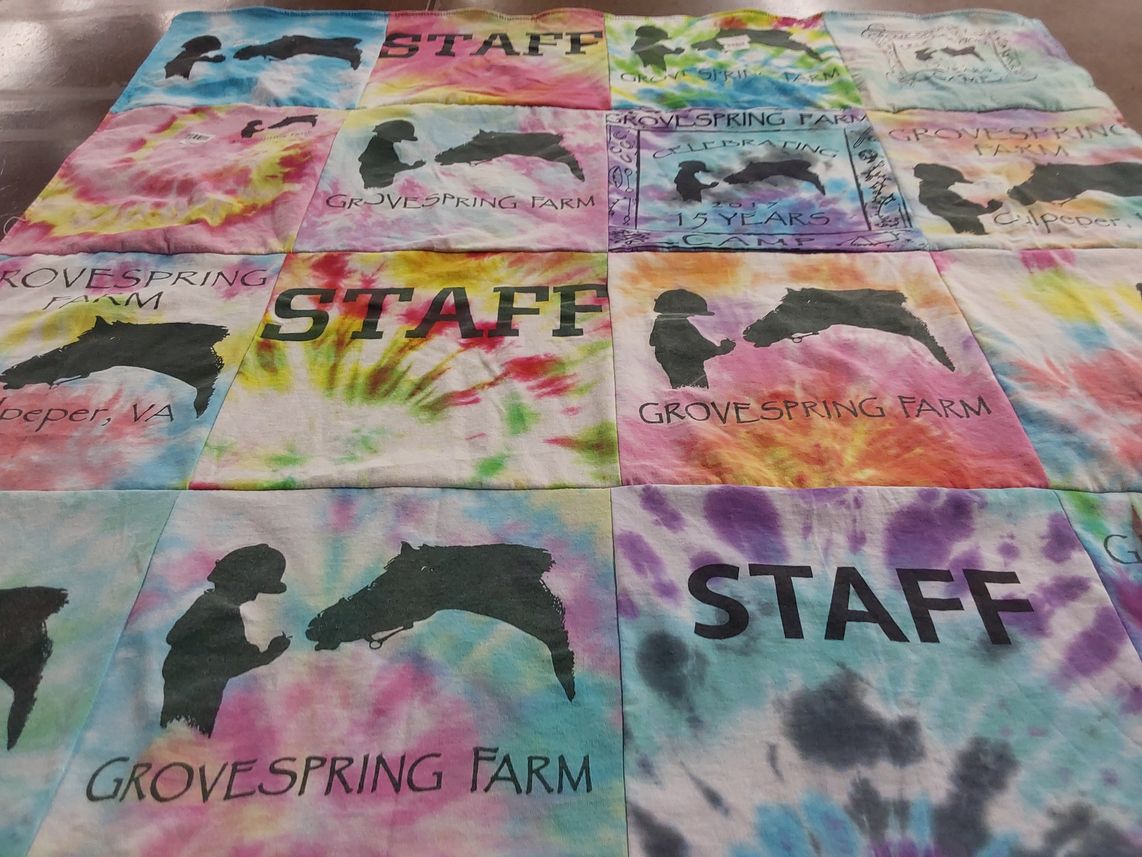 T-shirt quilt with farming, animals themes by Amanda from NC