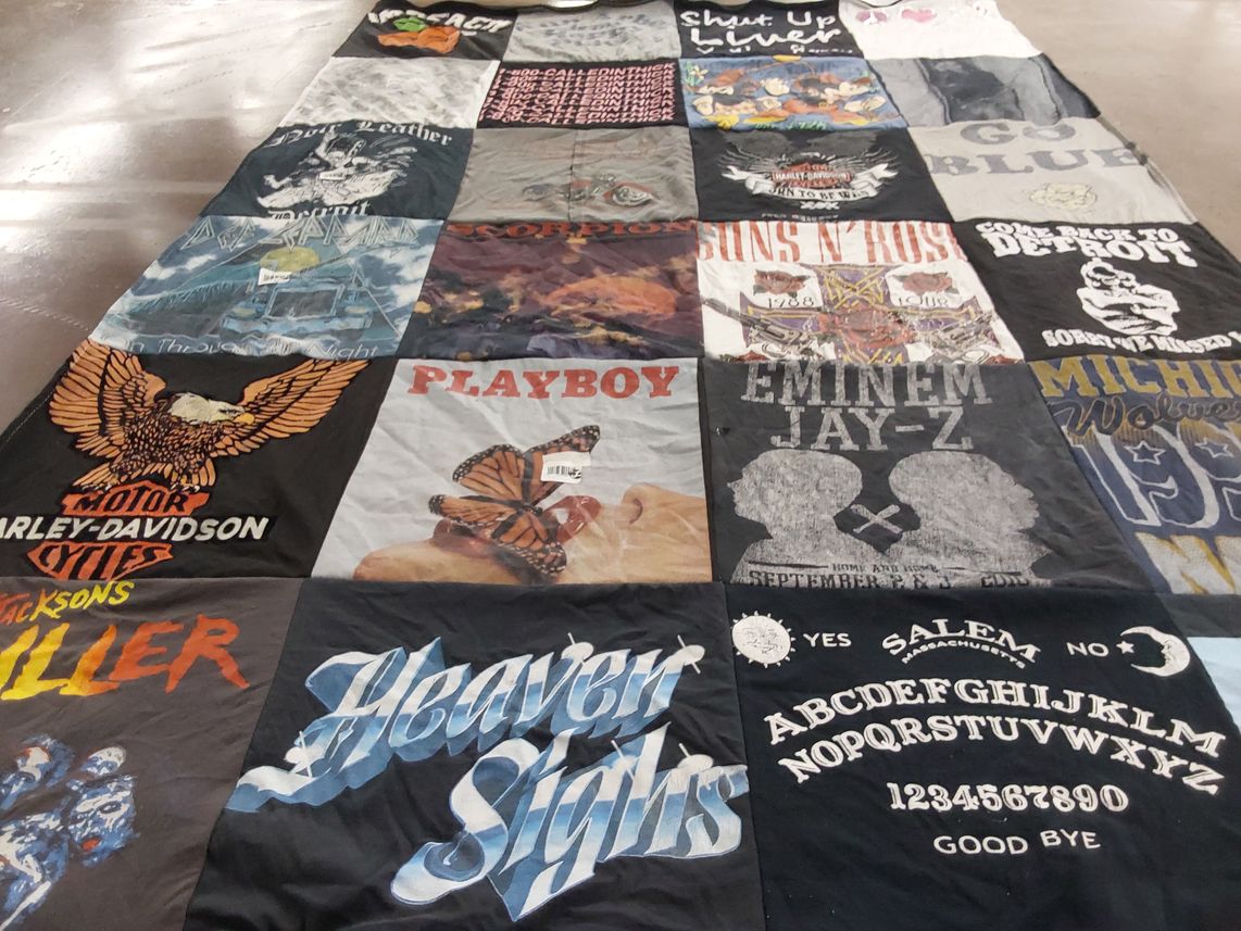 T-shirt quilt from michigan university by Olivia from MI