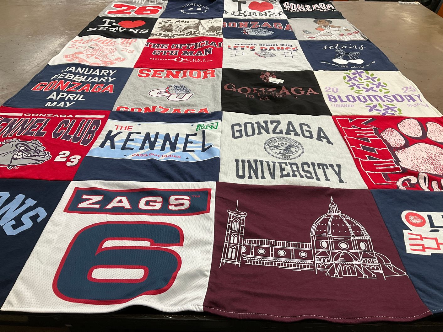 T-shirt quilt from gonzaga university by Lily from DC