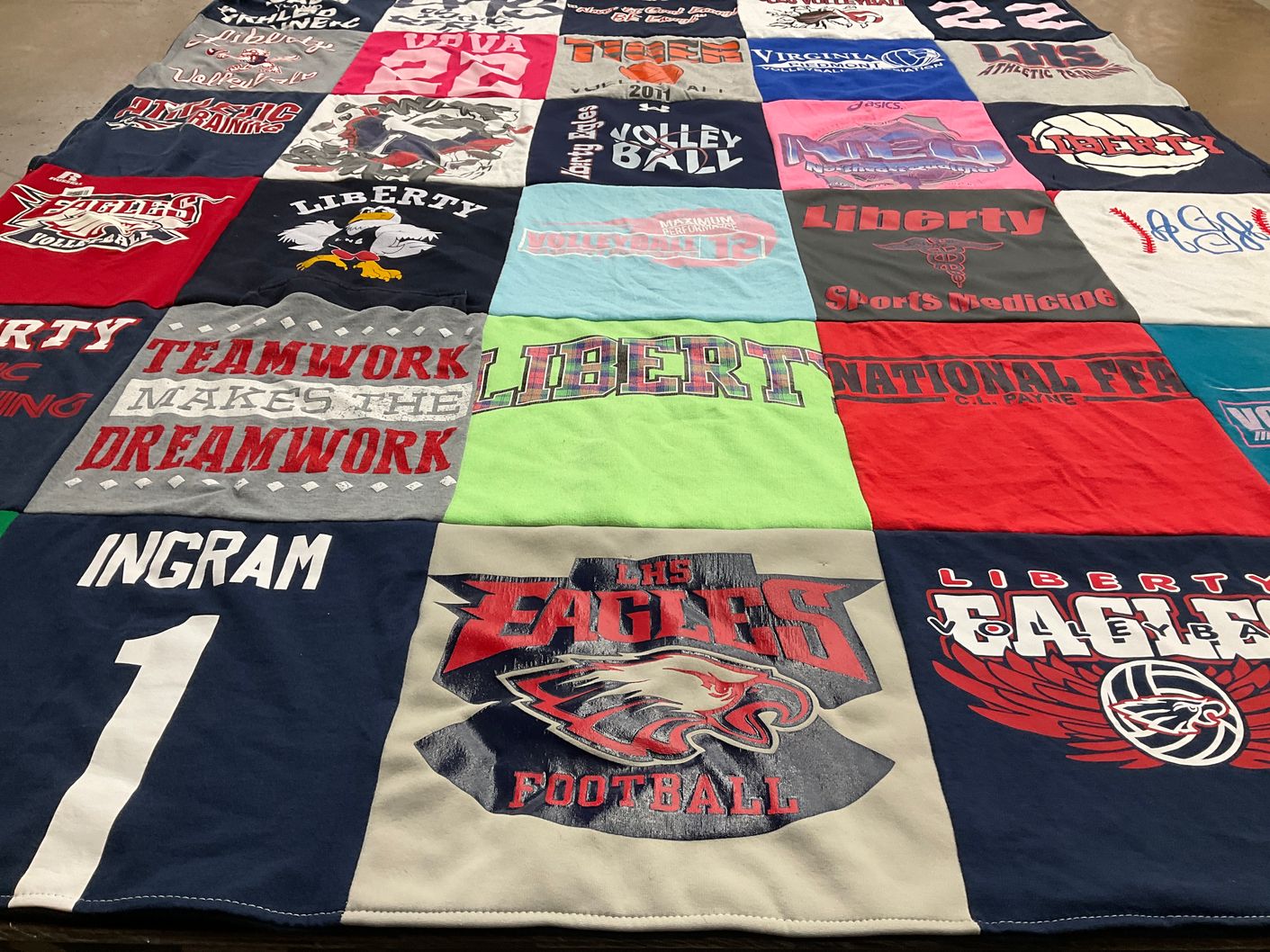 T-shirt quilt featuring liberty eagles football by Amanda from NC