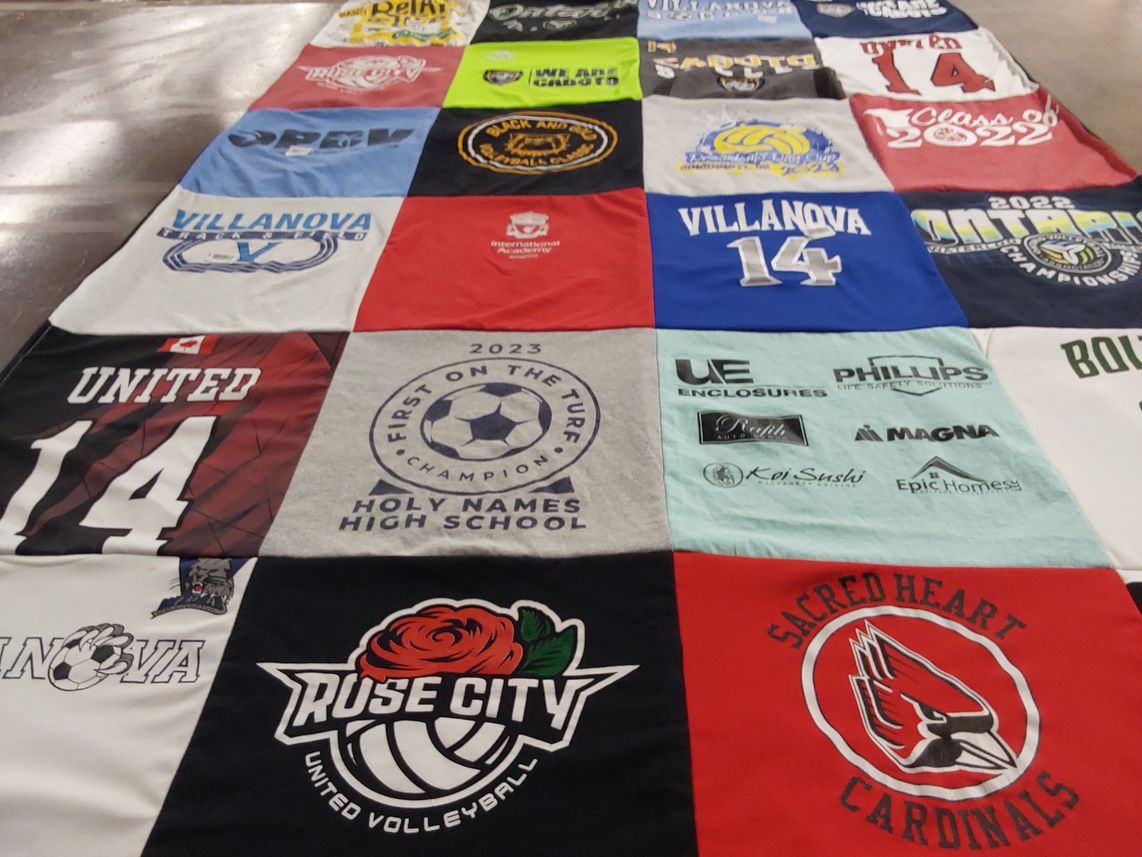 T-shirt quilt featuring villanova university, rose city united volleyball by Andrea from MI