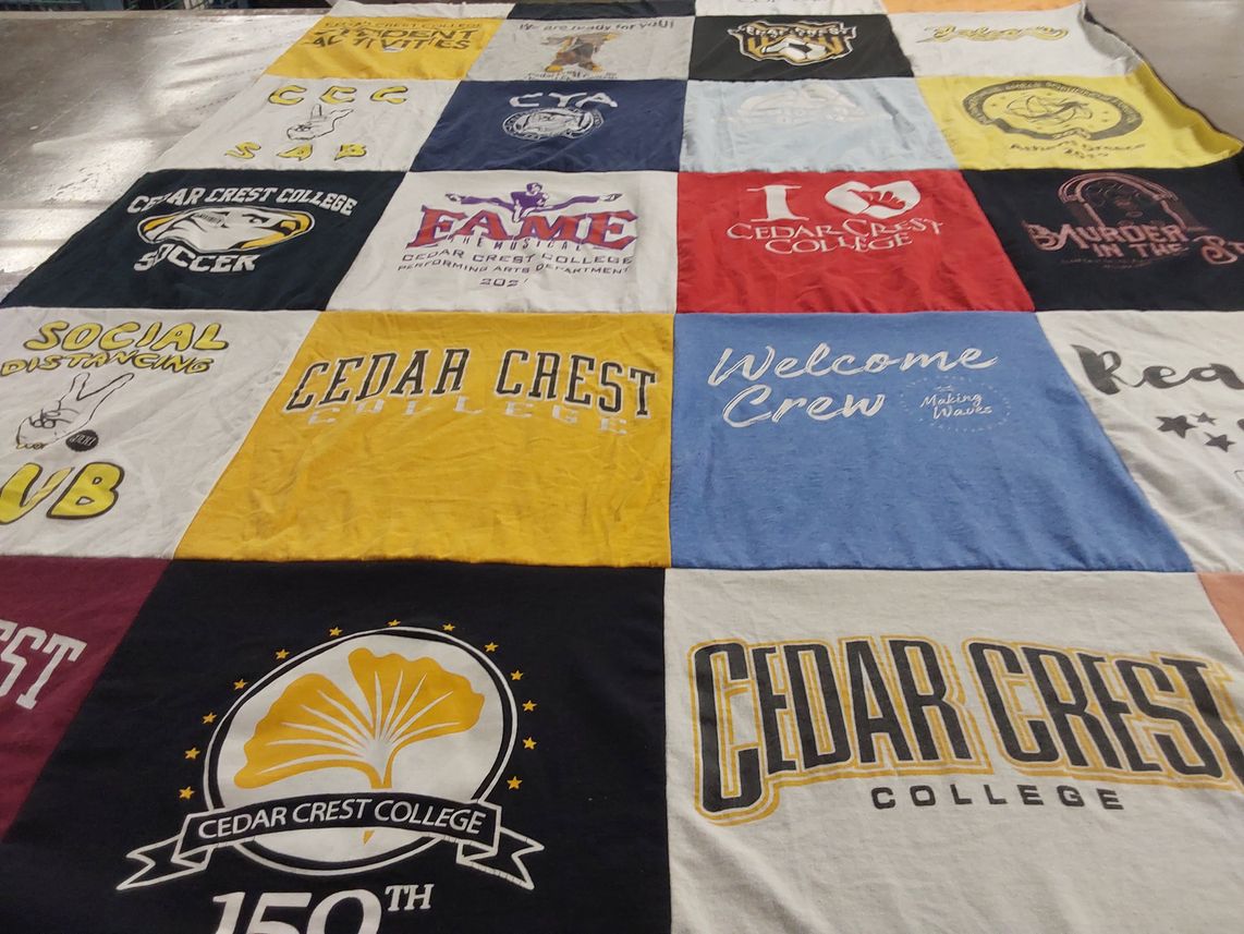 T-shirt quilt featuring cedar crest college soccer by Rebecca from PA