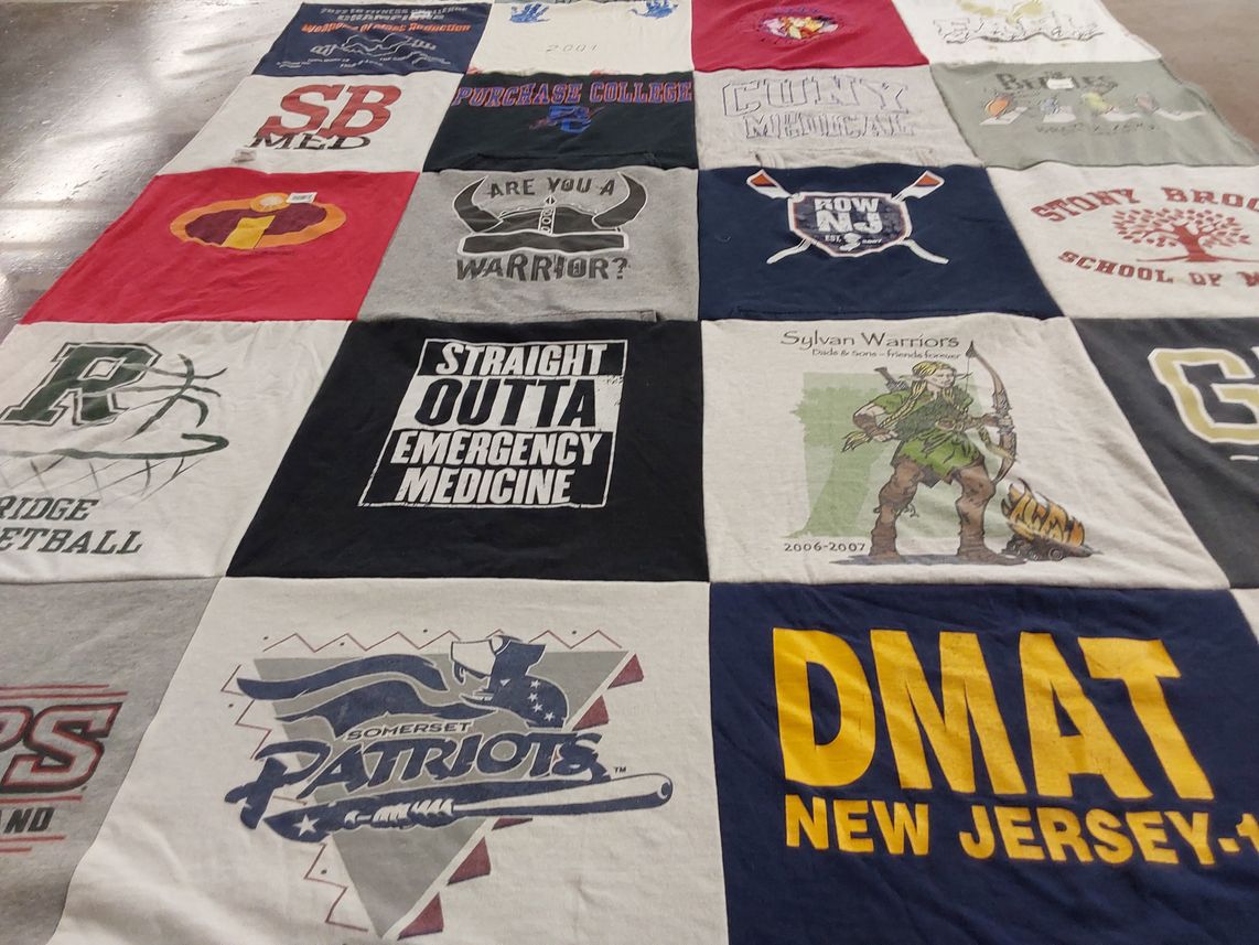 T-shirt quilt featuring ridge basketball, somerset patriots by Michael from NJ