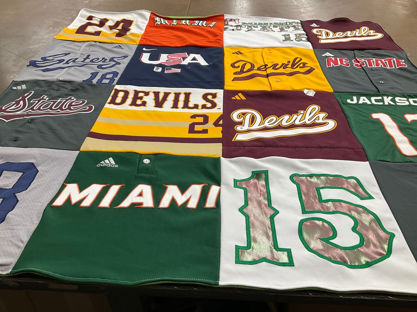 T-shirt quilt featuring nc state university, miami university by Deborah from OR