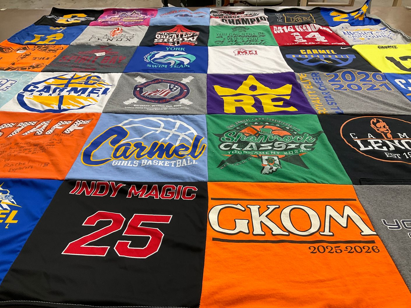 T-shirt quilt featuring carmel girls basketball by Jen from IN