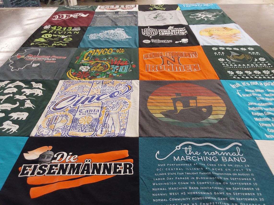 T-shirt quilt from normal community high school by Todd from IL