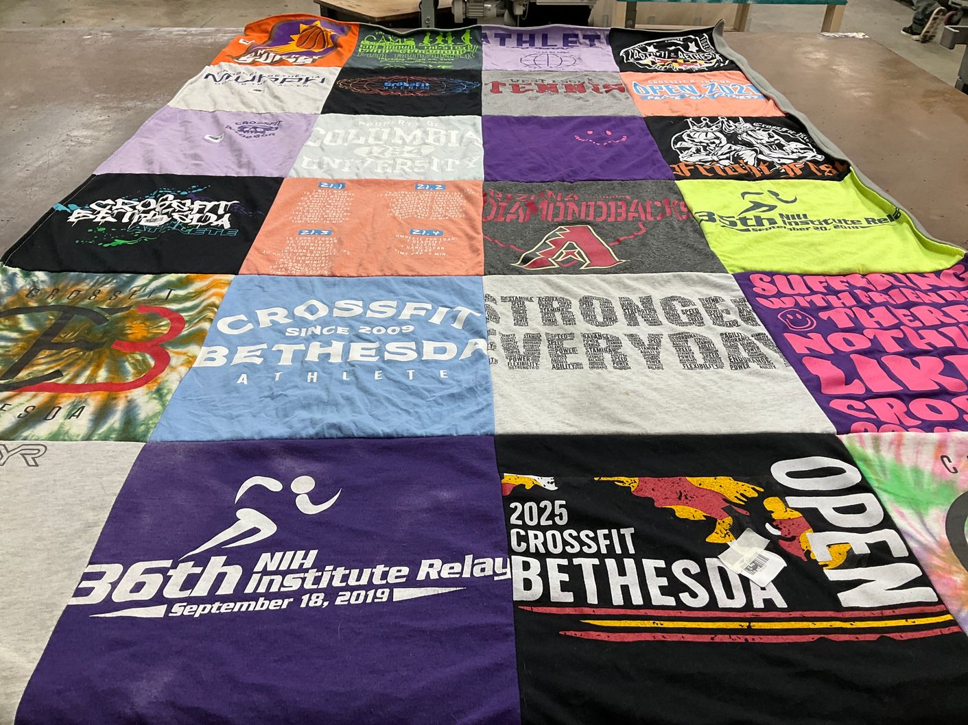 T-shirt quilt from columbia university by Benjamin from VA