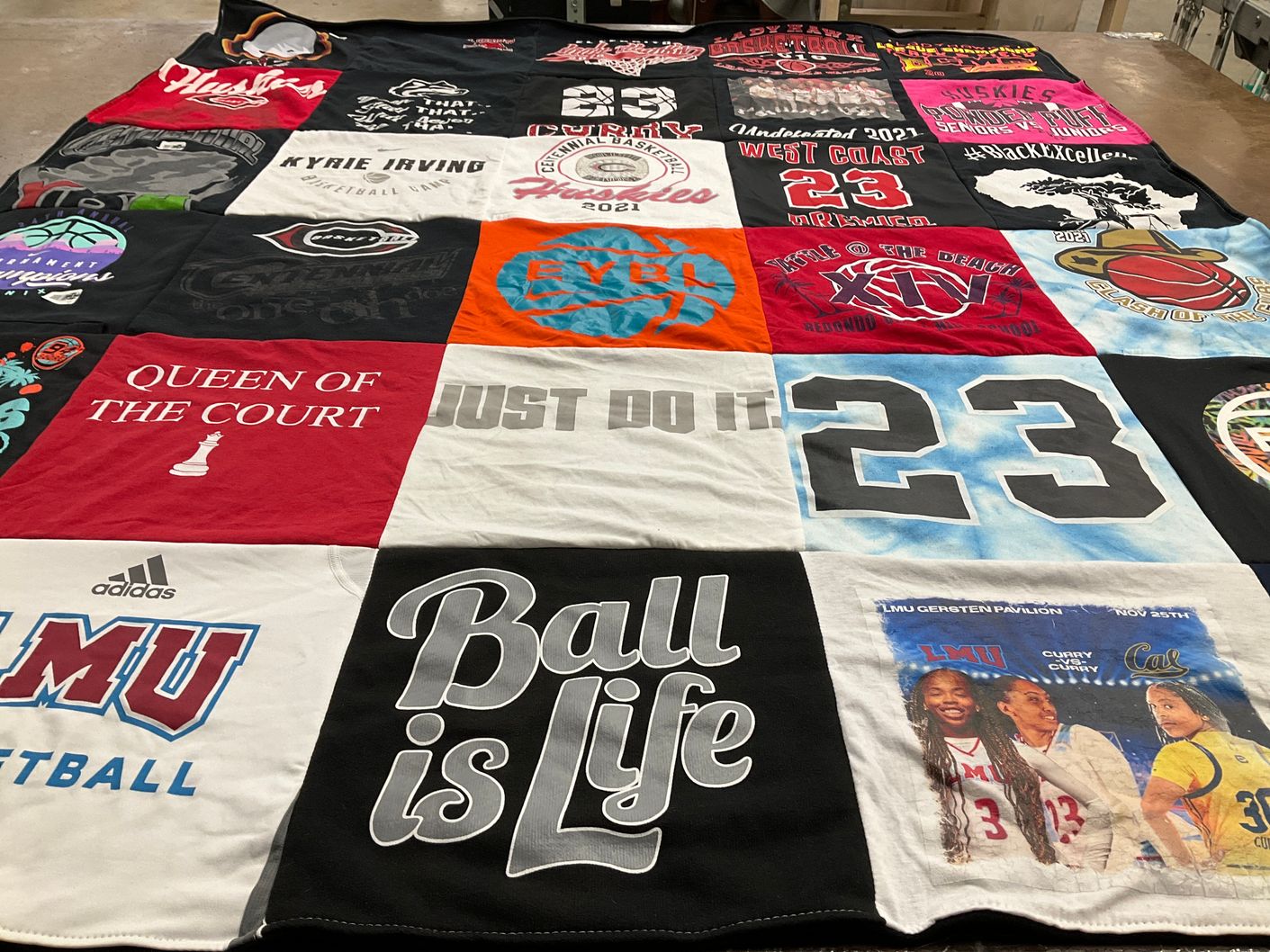 T-shirt quilt featuring lady lions basketball by Robin from CA