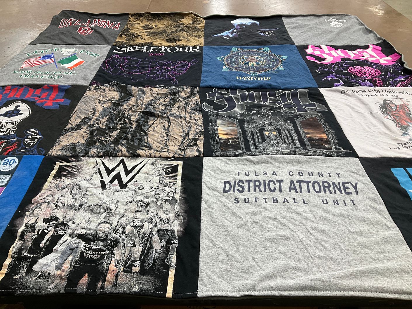 T-shirt quilt from oklahoma city university by Cal from OK