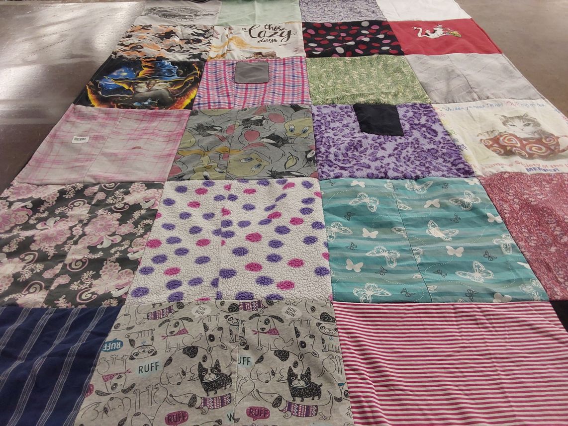 T-shirt quilt with animals, nature themes by Theresa from AL