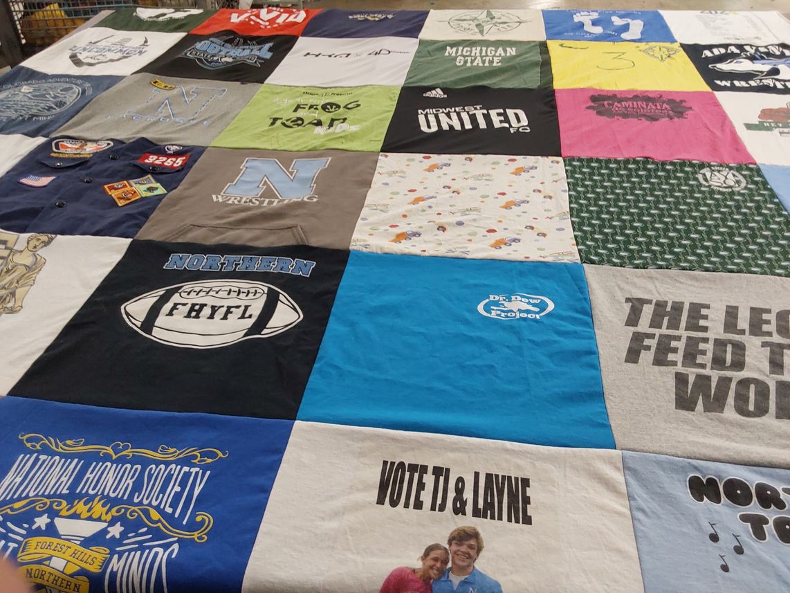 T-shirt quilt featuring northern wrestling team, midwest united football club by Katie from MI