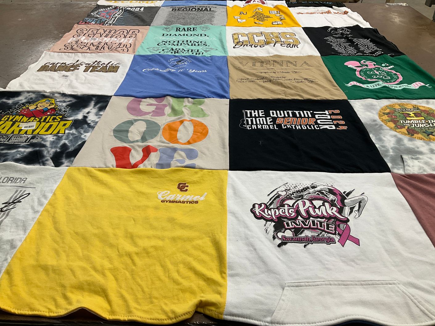 T-shirt quilt from carmel catholic high school by Amy from IL