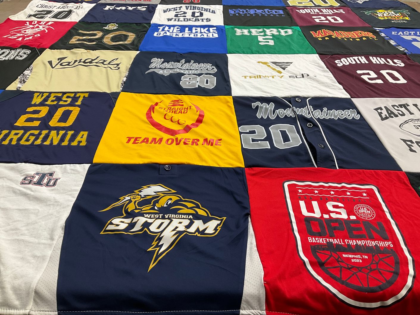 T-shirt quilt featuring west virginia storm, herd by Stacy from FL