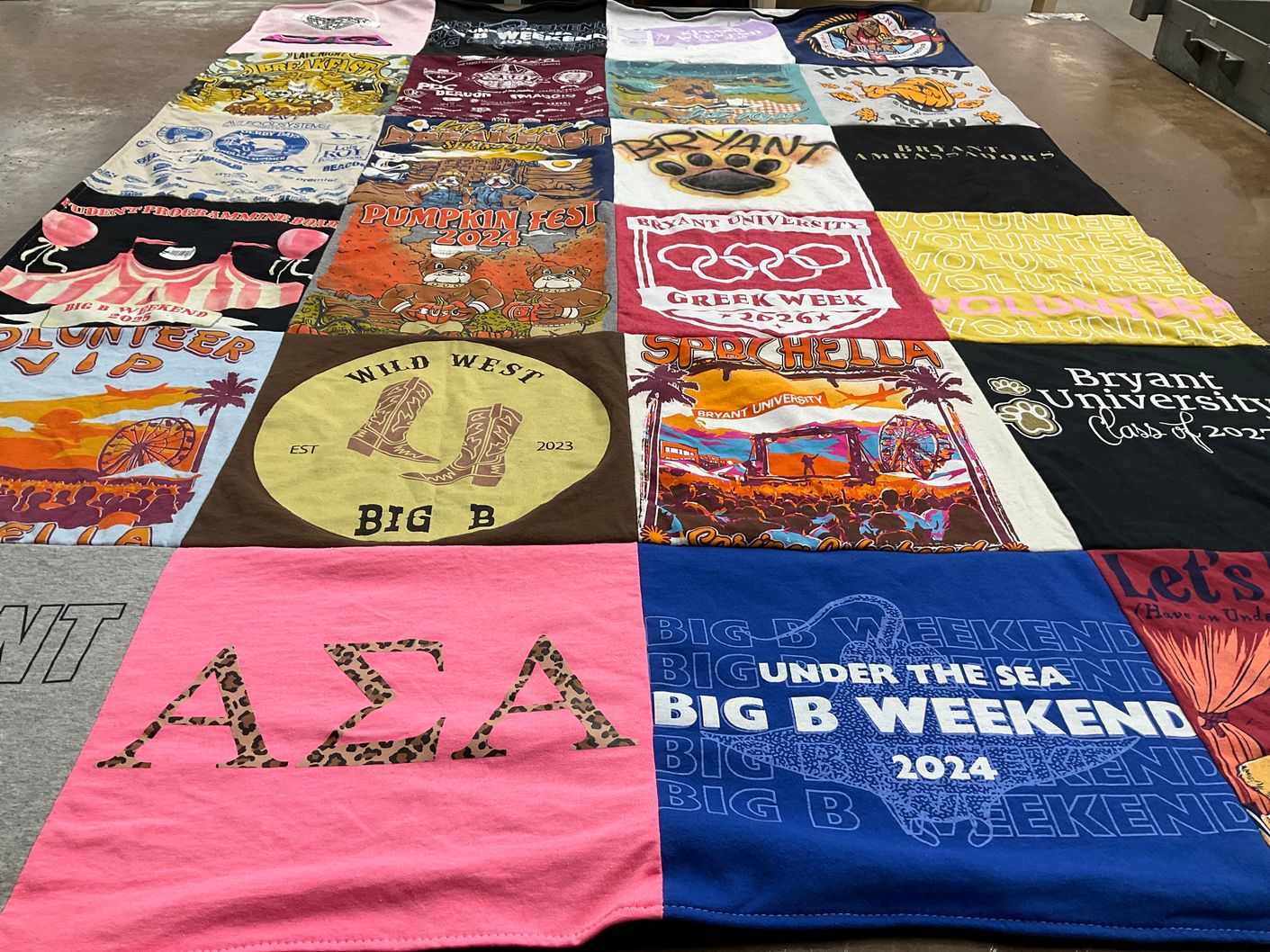T-shirt quilt from bryant university by Hailey from MA