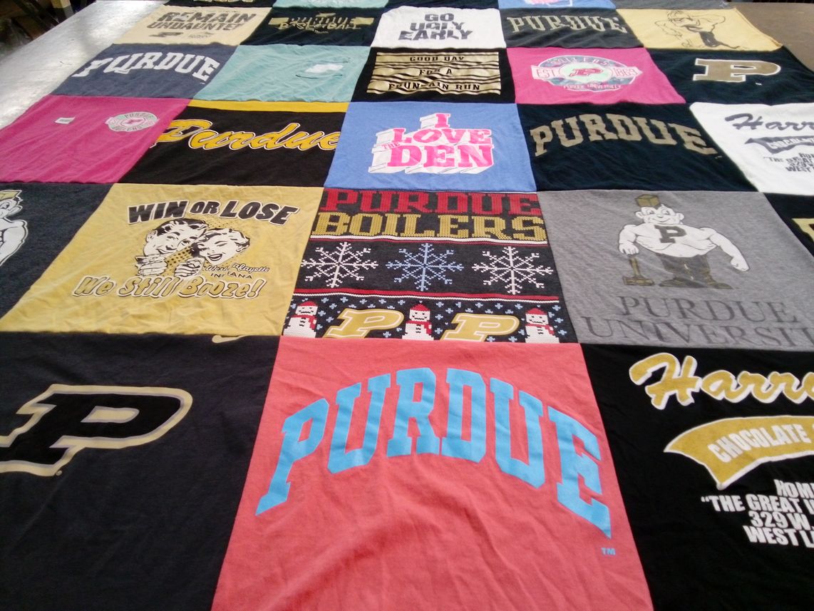 T-shirt quilt featuring purdue boilermakers by Janelle from IN