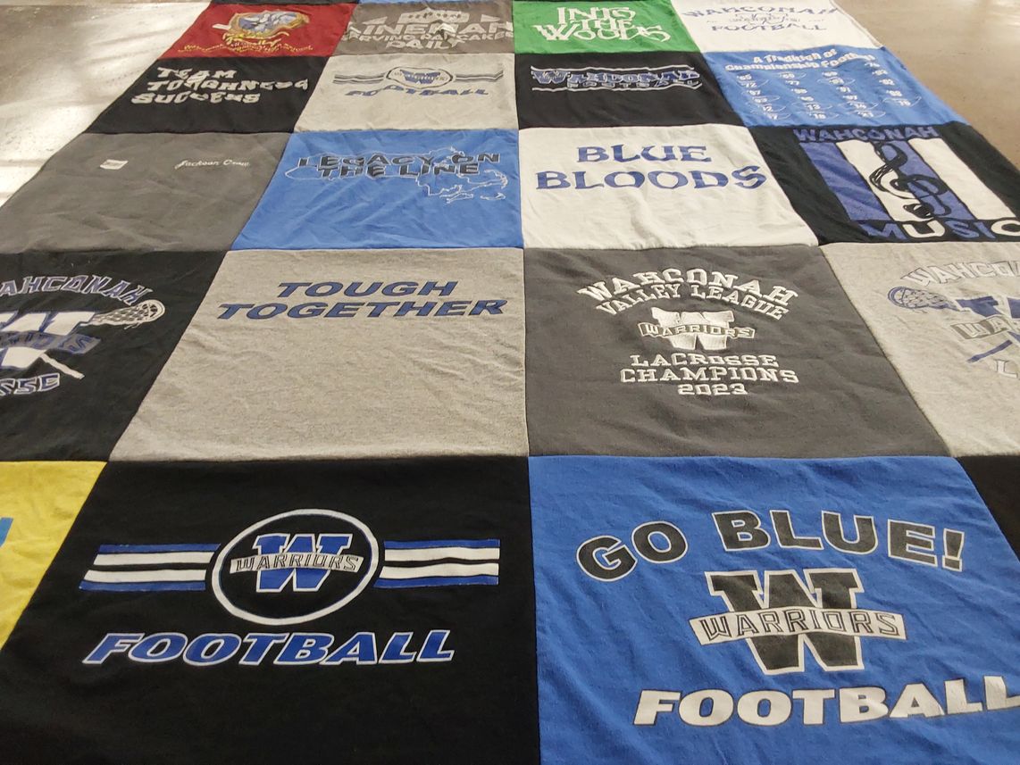 T-shirt quilt featuring wahconah regional high school warriors by Shana from MA