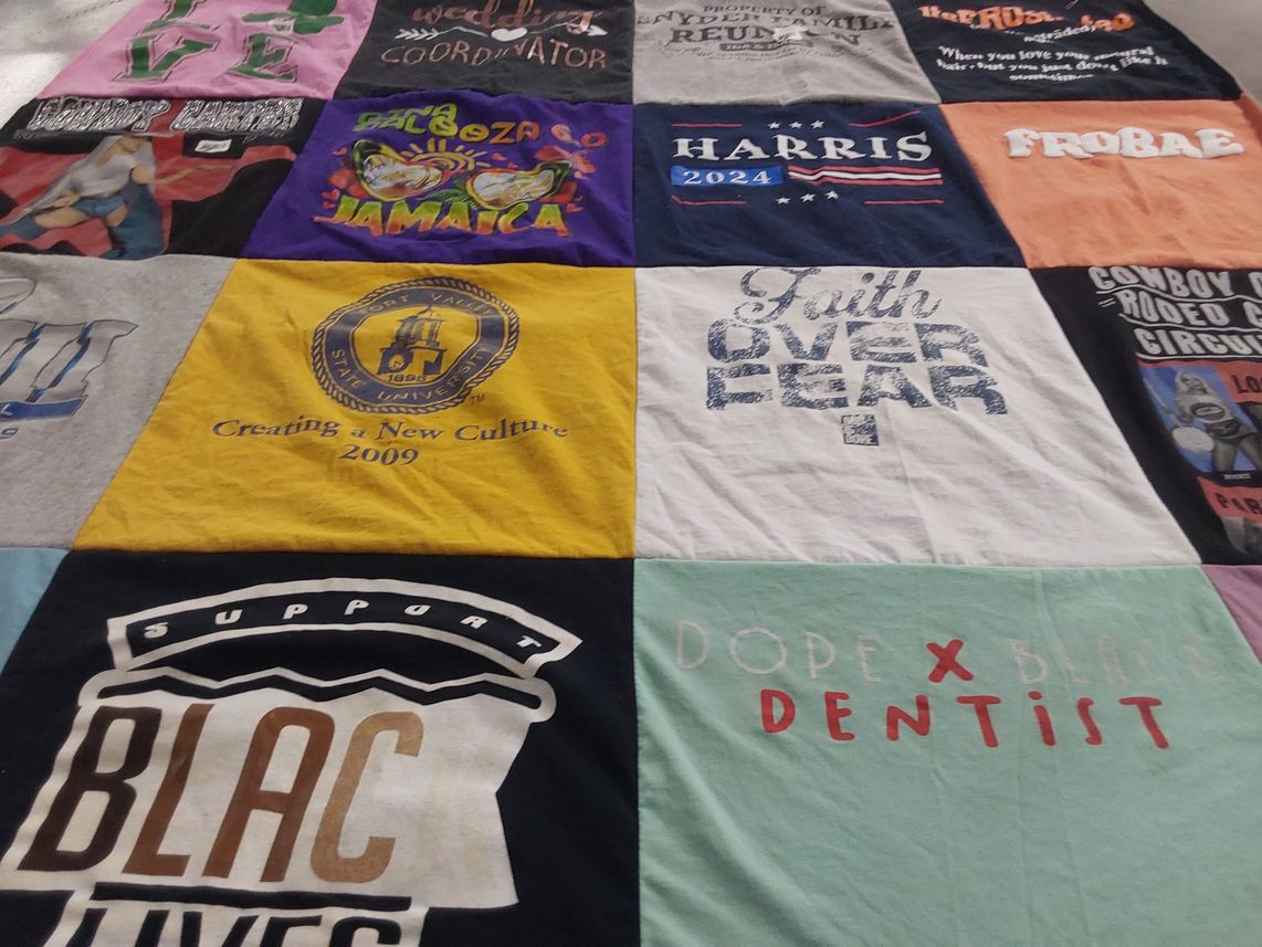 T-shirt quilt from fort valley state university by Tenecia from GA