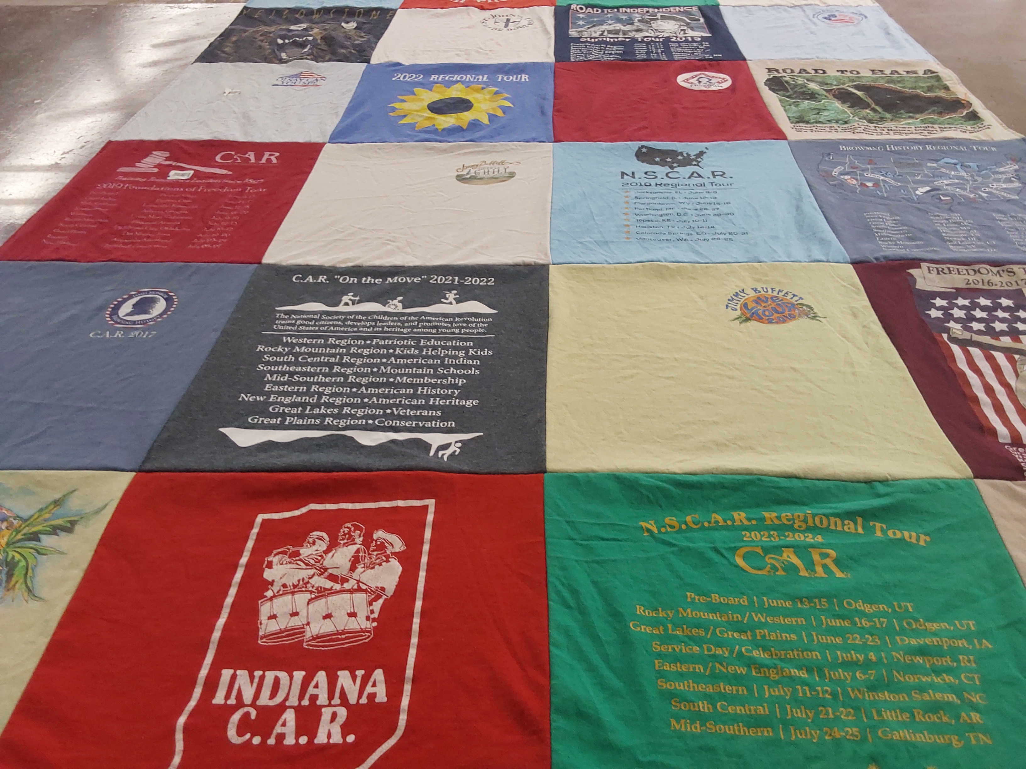 T-shirt quilt from purdue university, ben davis high school by Jeffrey from IN