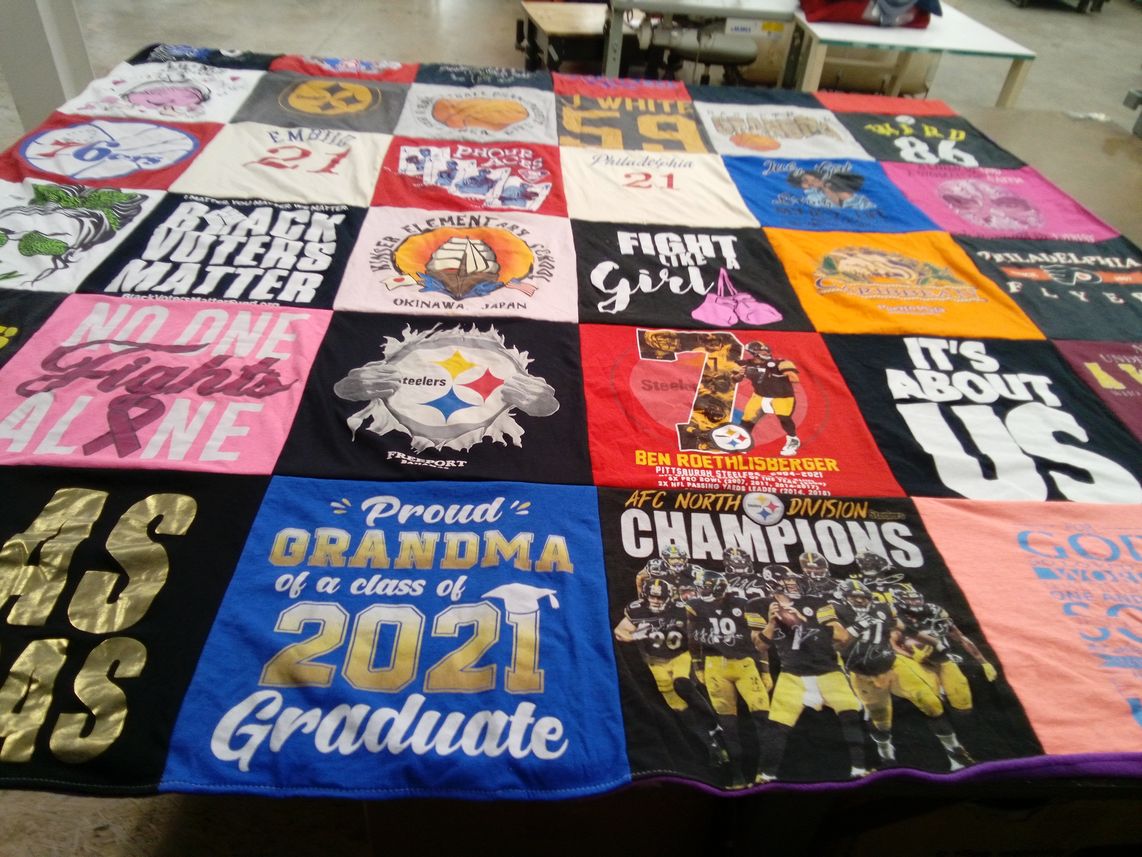 T-shirt quilt featuring pittsburgh steelers by Joanne from VA