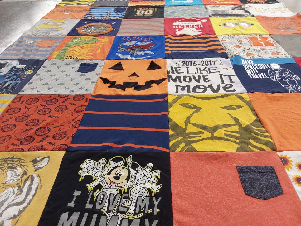 T-shirt quilt with halloween, mickey mouse themes by Jetta Alison from NM