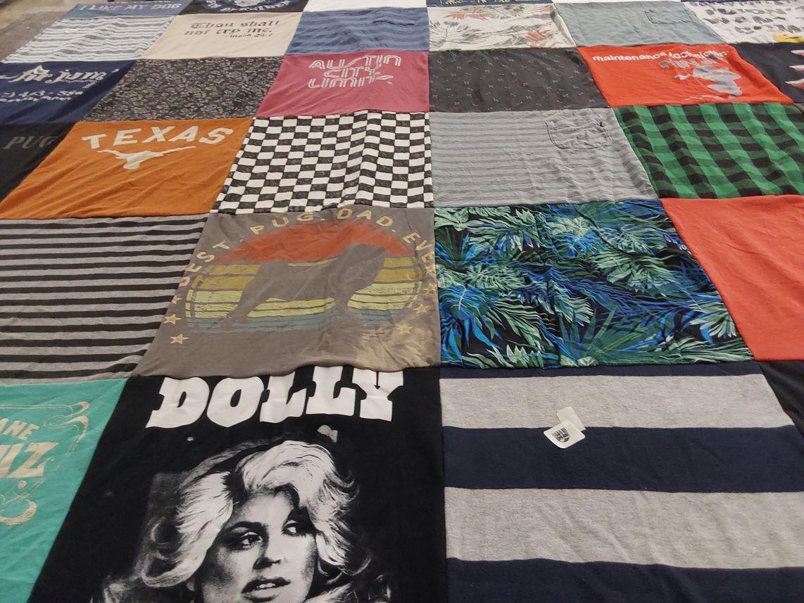 T-shirt quilt from university of texas by Wendy from TX