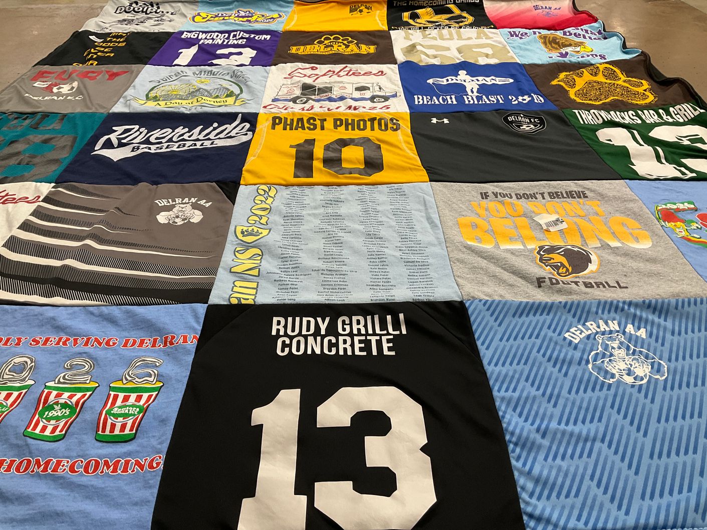 T-shirt quilt featuring delran high school football by Tammy from NJ