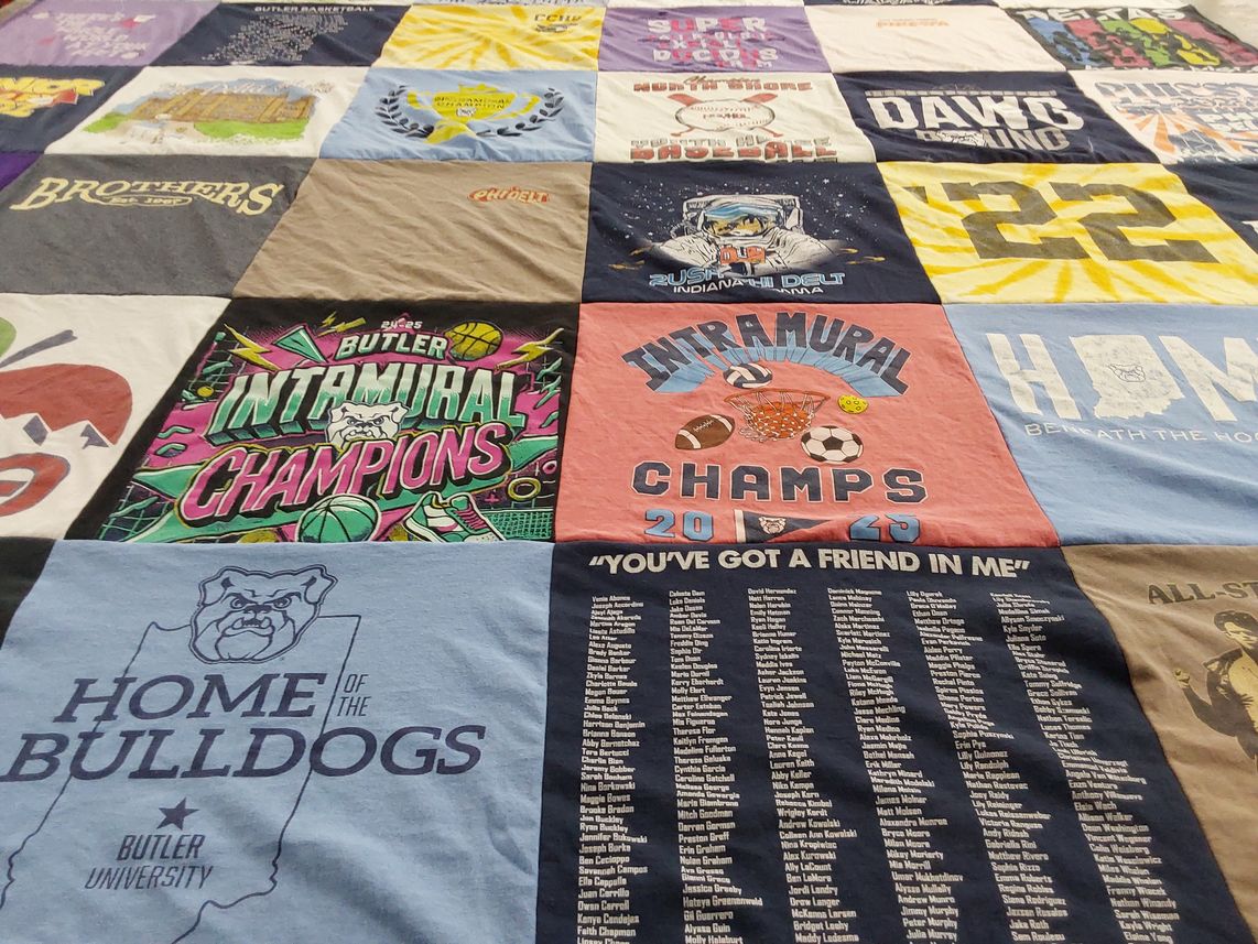 T-shirt quilt featuring butler basketball by Julia from IL
