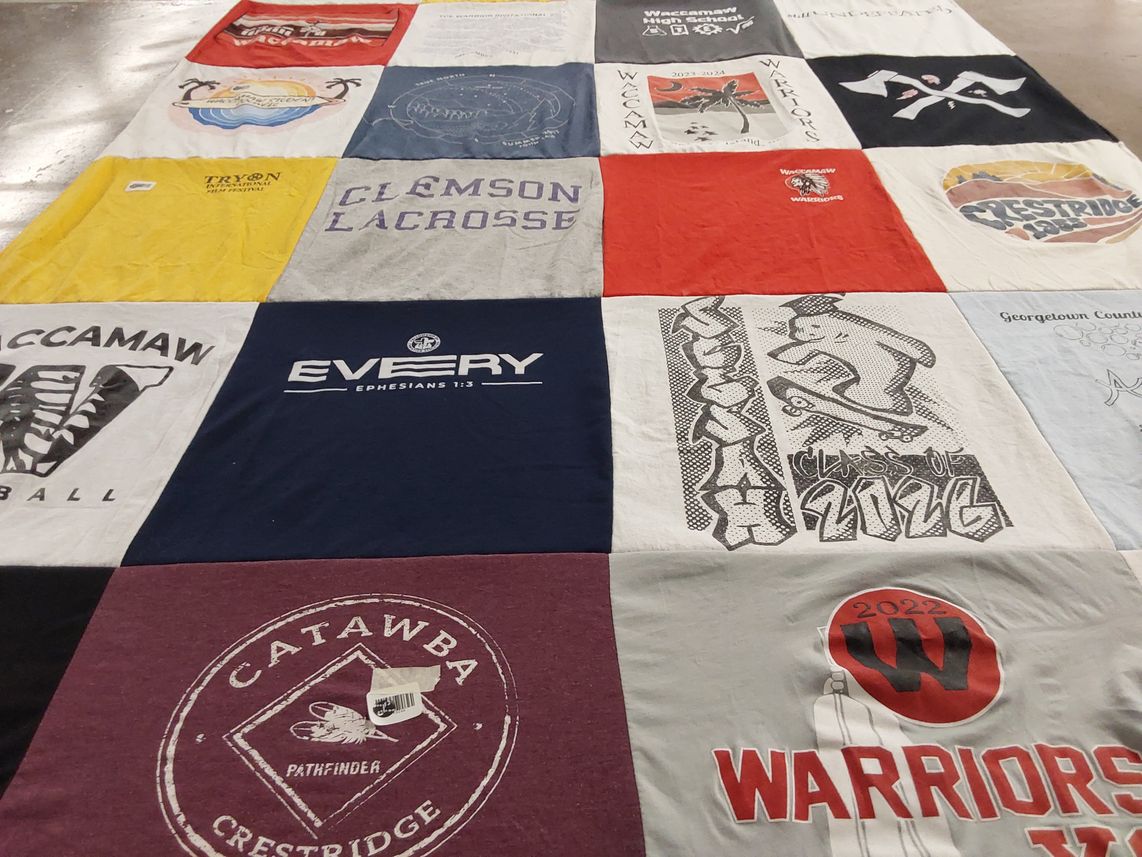 T-shirt quilt featuring waccamaw high school warriors by Shana from SC