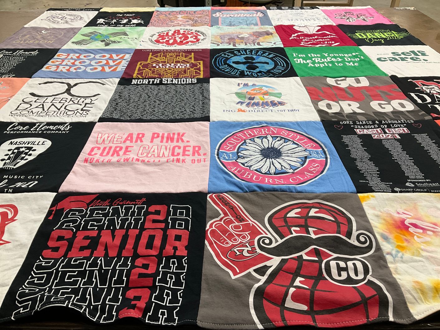 T-shirt quilt from north gwinnett high school, auburn university by Stephanie from GA
