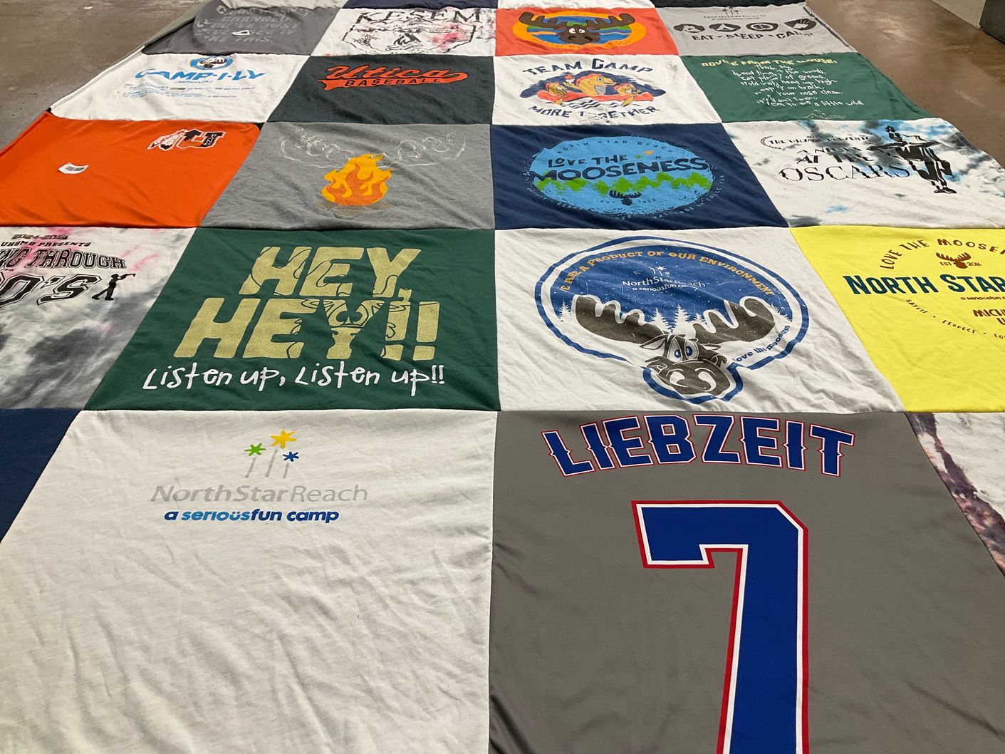 T-shirt quilt from utica college by Jeffrey from MI