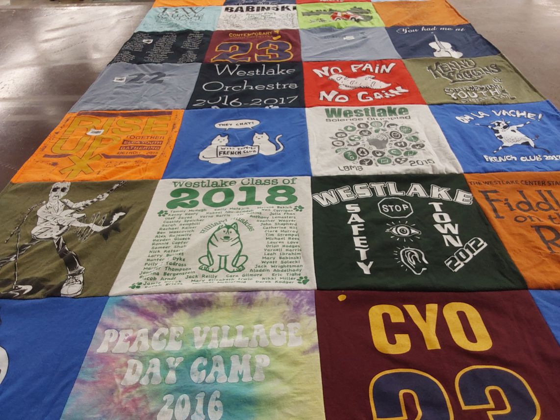 T-shirt quilt from westlake high school by Amy from OH