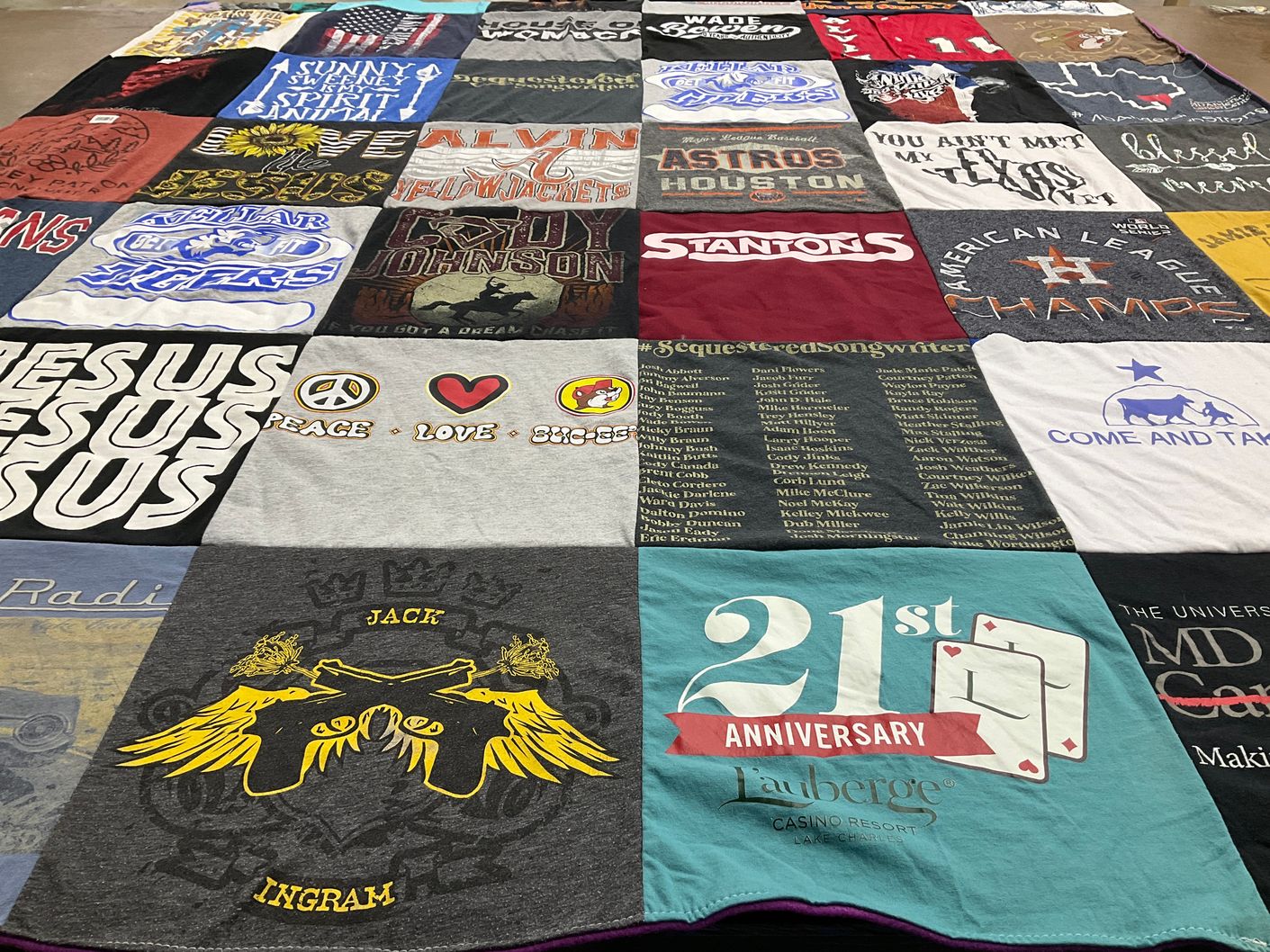 T-shirt quilt featuring houston astros by Tristan from TX