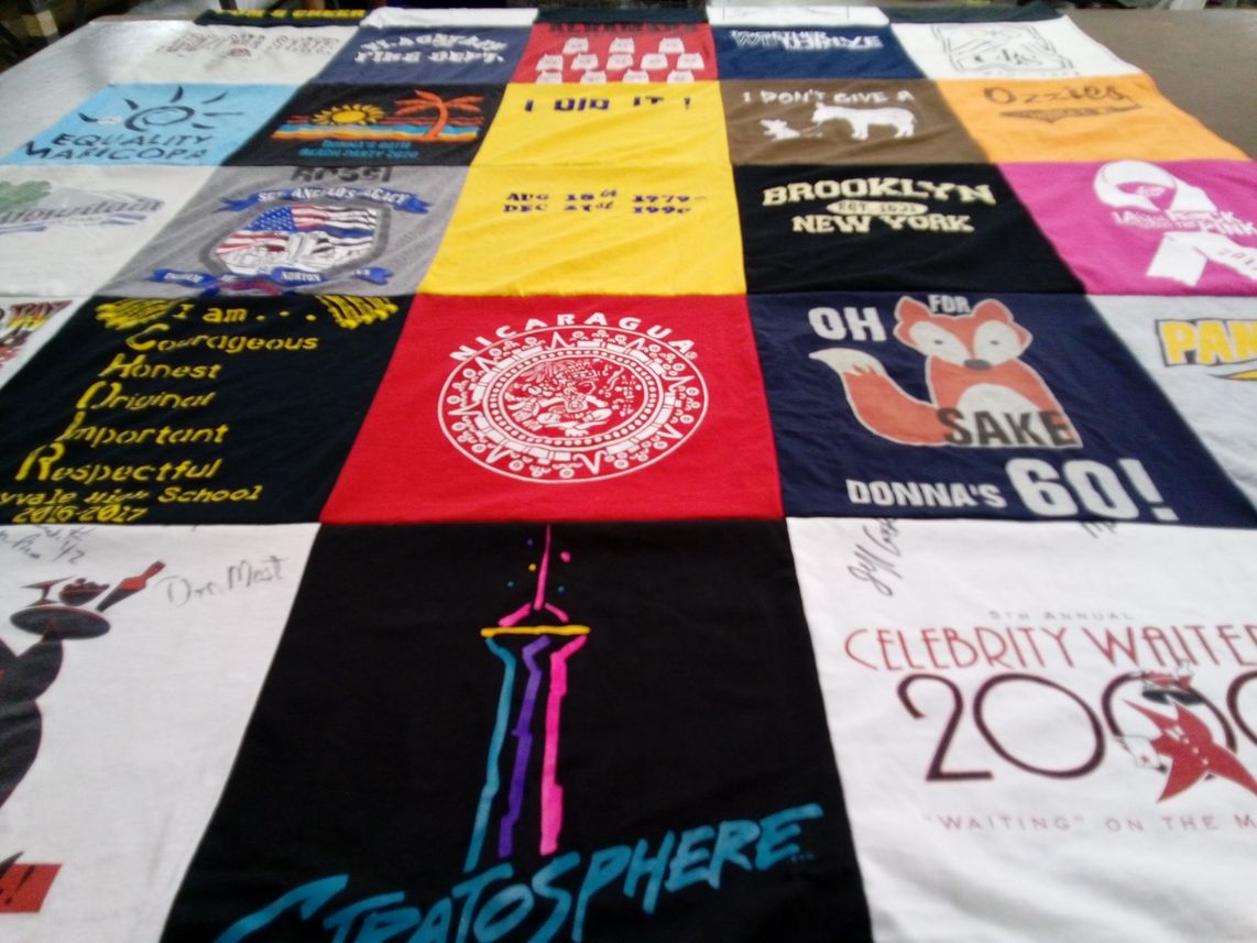 T-shirt quilt from rivale middle school by Donna from AZ