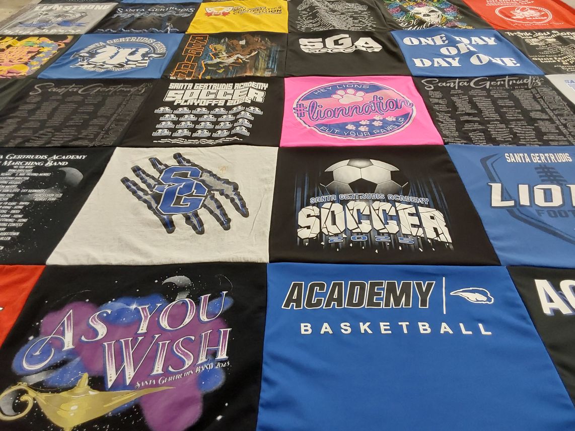 T-shirt quilt from santa gertrudis academy by Cheri from TX