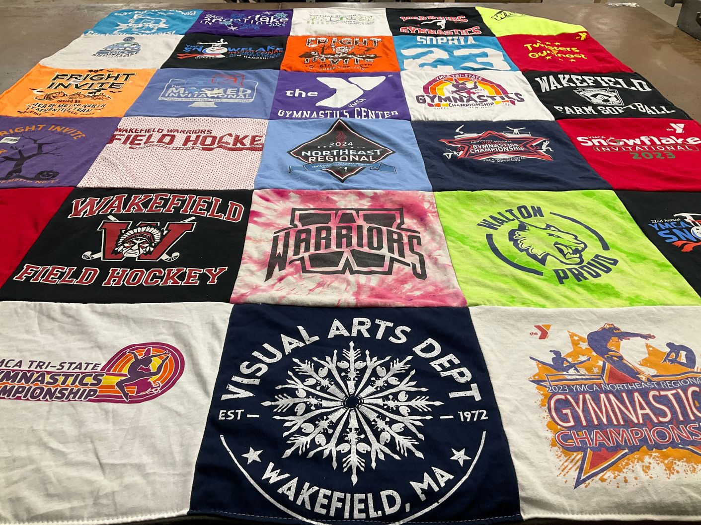 T-shirt quilt featuring wakefield warriors by Jenn from MA