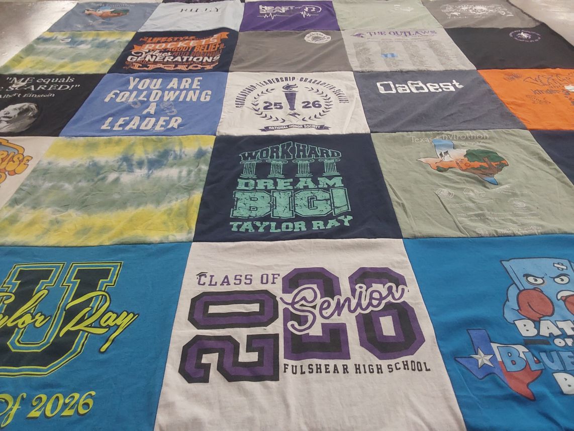 T-shirt quilt from fulshear high school by Kyndra from TX