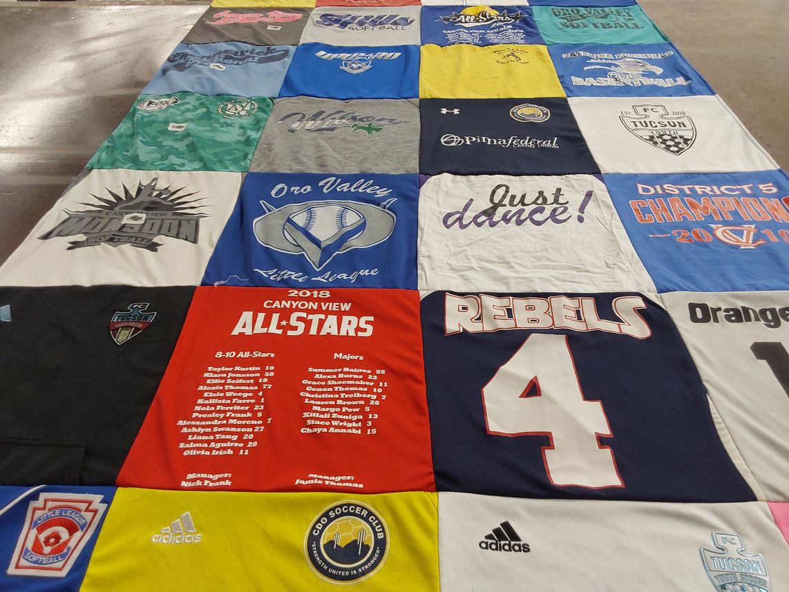 T-shirt quilt featuring canyon view all-stars by Keeley from AZ