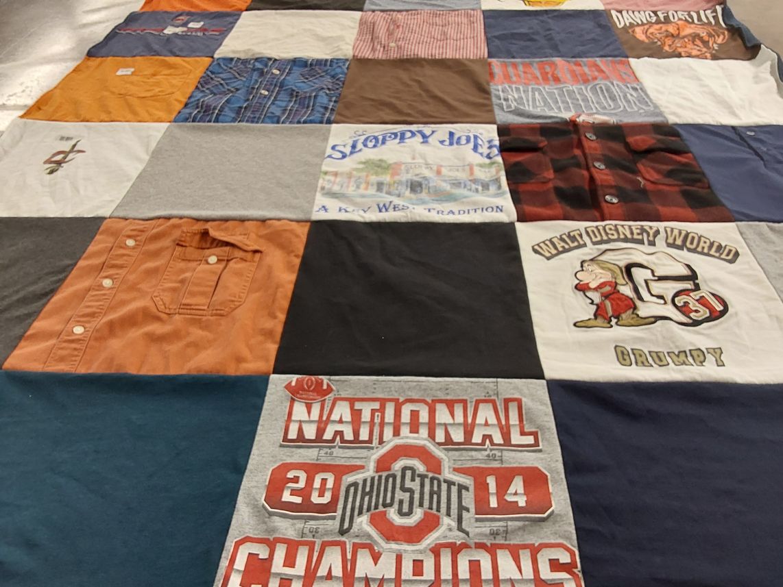 T-shirt quilt from ohio state university by Joneen from OH