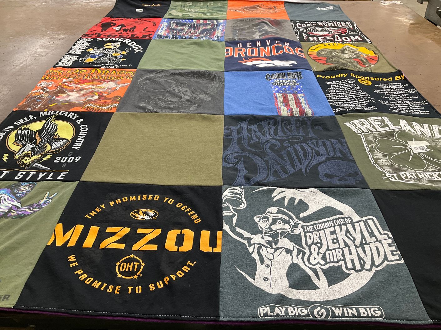 T-shirt quilt featuring denver broncos by Derice from VA
