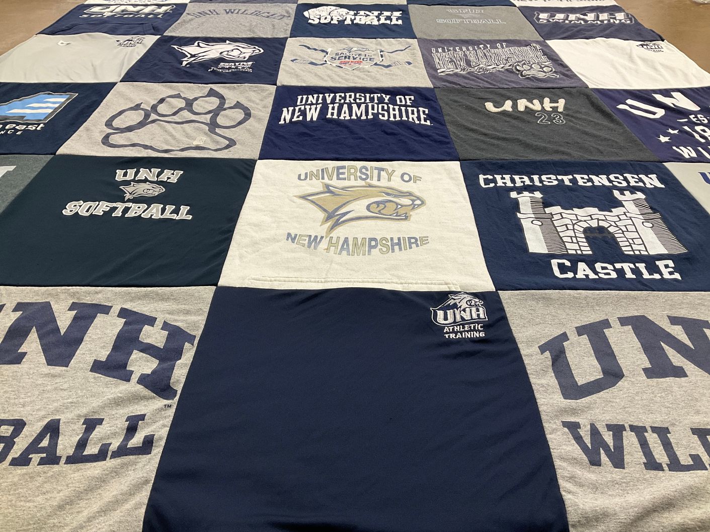 T-shirt quilt featuring university of new hampshire wildcats by Madison from MA