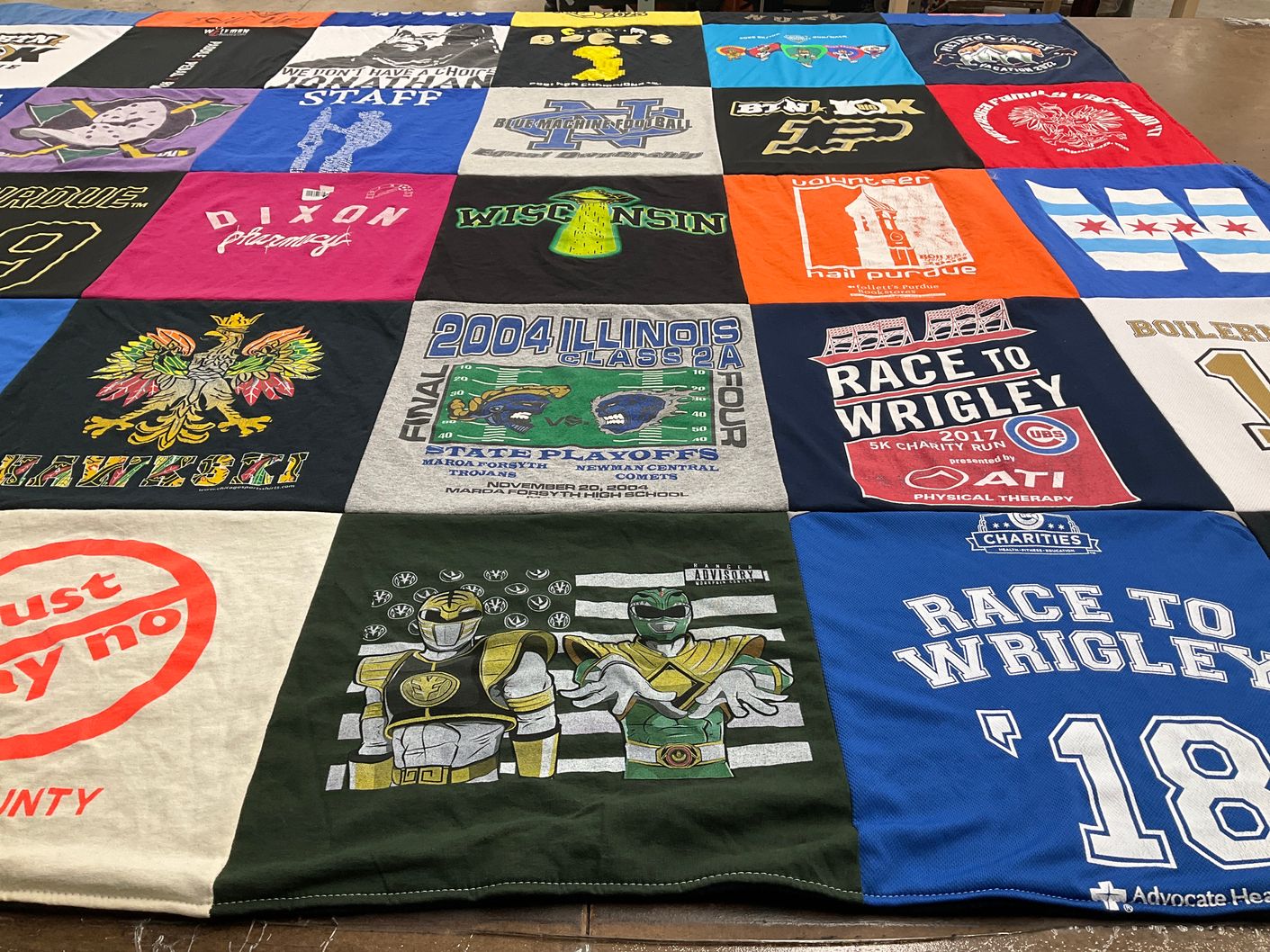 T-shirt quilt featuring purdue university by James from WI