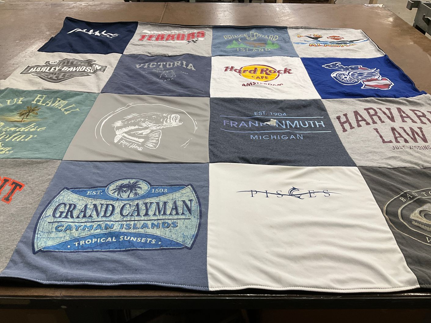 T-shirt quilt from harvard university by Marsha from GA