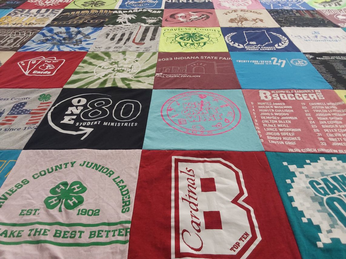 T-shirt quilt featuring bloomfield cardinals by Karla from IN